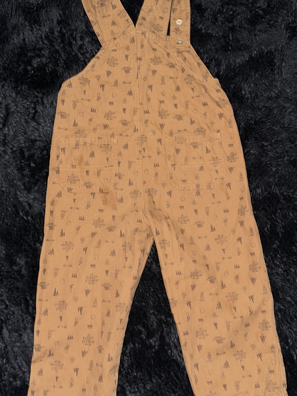 Carhartt Kids Tan Brown Printed Canvas Overalls - Picture 2 of 3
